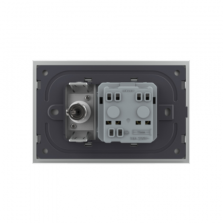 Priza simpla+modul TV, cu rama din sticla 3M-Livolo [3]