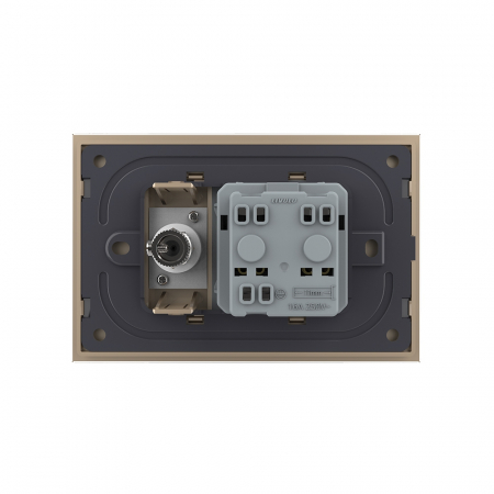 Priza simpla+modul TV, cu rama din sticla 3M-Livolo [3]