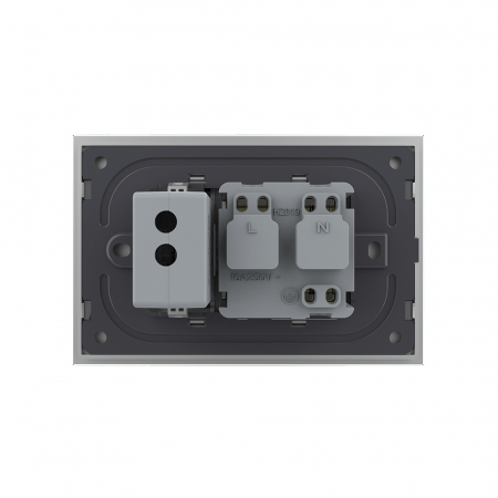 Priza simpla+priza USB cu rama din sticla 3M-Livolo [3]