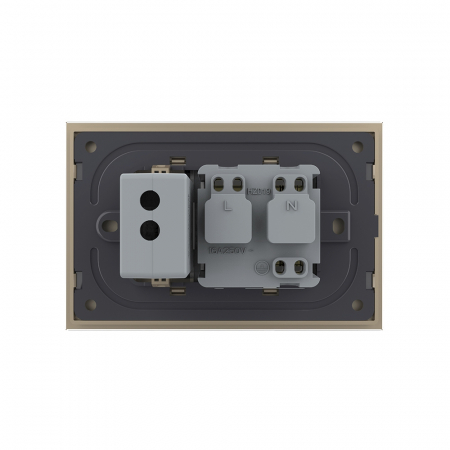 Priza simpla+priza USB cu rama din sticla 3M-Livolo [3]