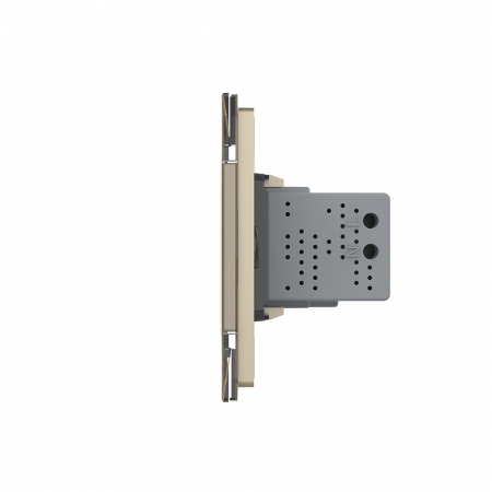 Priza simpla+priza USB cu rama din sticla 3M-Livolo [2]