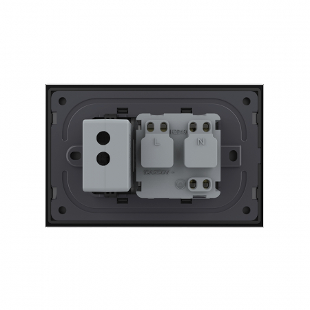 Priza simpla+priza USB cu rama din sticla 3M-Livolo [3]
