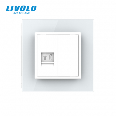 Priză simplă telefon cu panou sticla crystal Livolo [2]