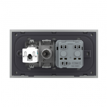 Priza Schuko dubla cu rama sticla 4 M standard italian Livolo [3]