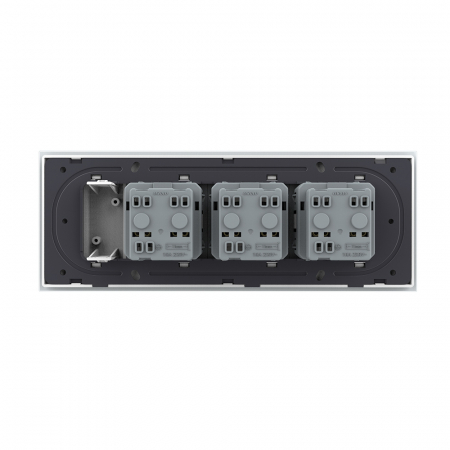 Priza tripla plus blank Livolo cu rama din sticla 6/7 module standard Italian serie noua [2]