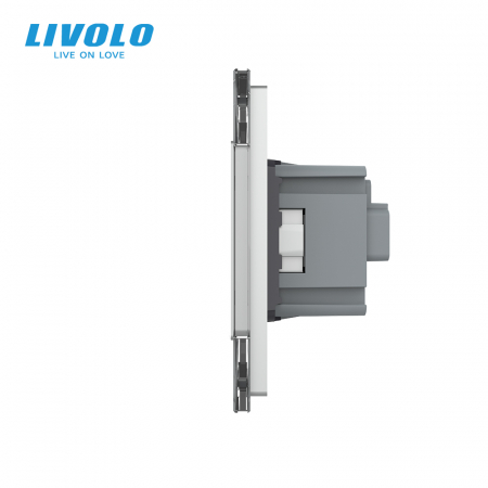 Priza tripla Schuko cu panou din sticla Crystal Livolo [1]