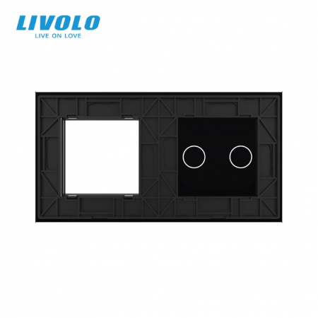 Ramă Intrerupator dublu + priza simpla Livolo [3]