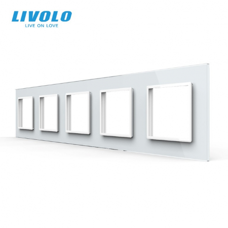 Electrice - Rama Priza Cvintupla din sticla Crystal Livolo