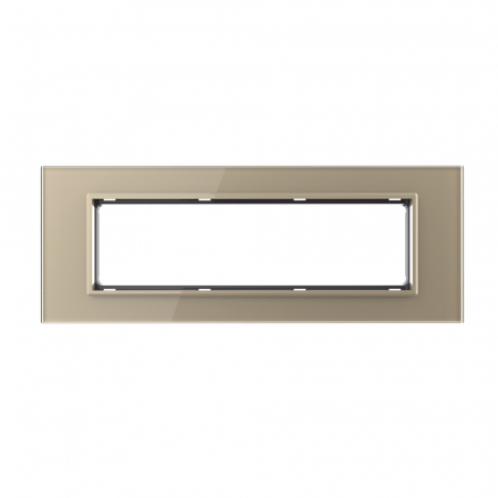 Rama din sticla Crystal 6/7 module si rama metalica Livolo, standard Italian [2]