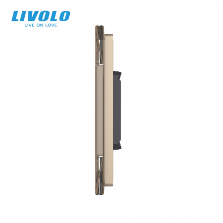Rama din sticla Crystal 6/7 module si rama metalica Livolo, standard Italian [1]