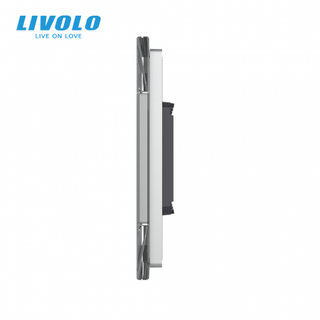 Rama din sticla Crystal 6/7 module si rama metalica Livolo, standard Italian [1]