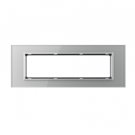 Rama din sticla Crystal 6/7 module si rama metalica Livolo, standard Italian [2]