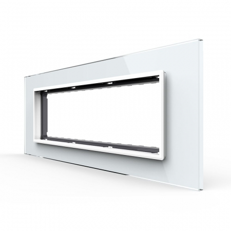 Rama din sticla Crystal 6/7 module si rama metalica Livolo, standard Italian