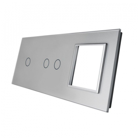 Electrice - Rama sticla intreruptor simplu+dublu+priza simpla Livolo