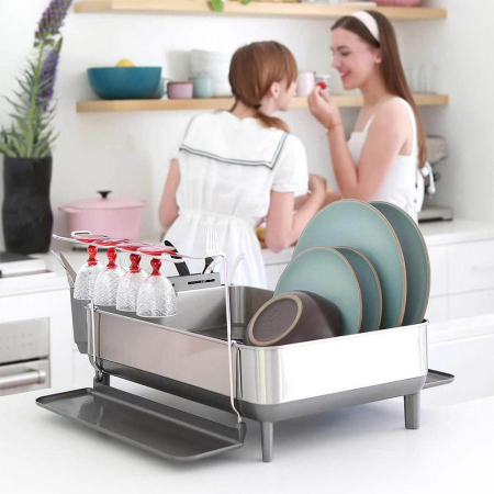 Scurgator vase/farfurii/pahare Dish Rack Large pe blat langa chiuveta din inox si ABS [5]