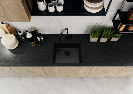 Chiuvete granit bucatarie - Set Chiuveta granit Blanco subline 500U black edition+sistem de filtrare+ baterie Linus S+dozator Lato