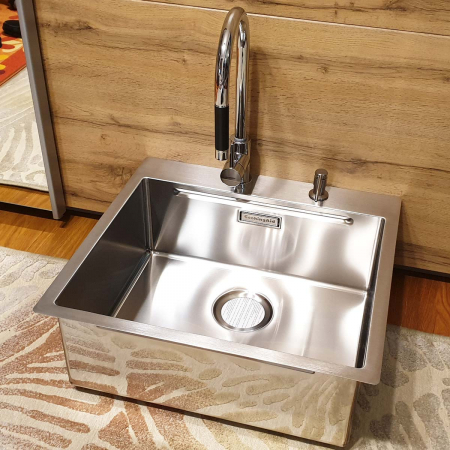 Set complet Chiuveta bucatarie inox CookingAid LUX STEP 57 + baterie CookingAid Line MN 1011 [9]