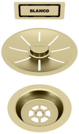 Sisteme de scurgere si cleme - Set elemente de scurgere chiuveta o cuva finisaj satin gold 203476 Blanco