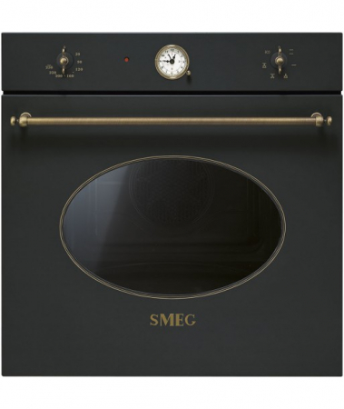 Set incorporabile Smeg Coloniale-Plita vitroceramica+Cuptor electric 5+1 functii,antracit/alama [2]