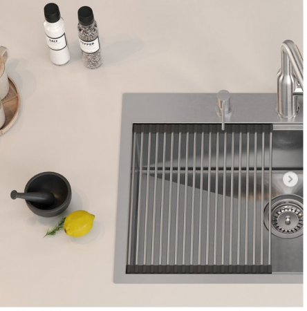 Set inox Workstations Burt 110 Quadron cu dozator+scurgator inox+gratar rulabil+tocator lemn+capac scurgere [1]