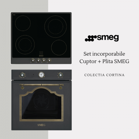 Electrocasnice Mari - SET Plita si Cuptor SMEG colectia Cortina