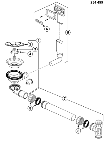 Sisteme de scurgere si cleme - Sistem de scurgere In Fino fara pup-up control 3.5 Blanco 234455 pentru Blanco Divon 5