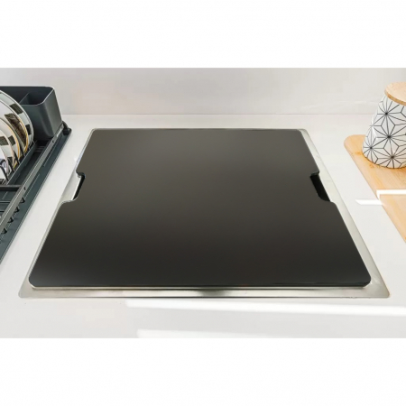 Tocator sticla Temperizata Neagra Invisible Glass Cover pentru chiuveta CookingAid Invisible 40R si pentru alte chiuvete [1]