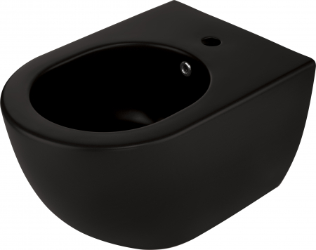 Obiecte sanitare - Vas bideu suspendat din ceramica neagra ,Deante Peonia