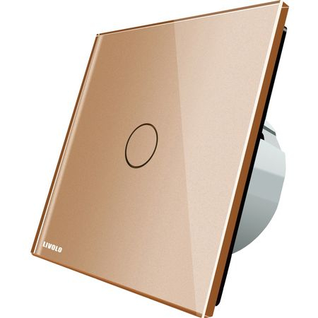 Intrerupatoare tactile Livolo - Întrerupător cu touch simplu Livolo, wireless, Auriu Livolo VL-C701R-13