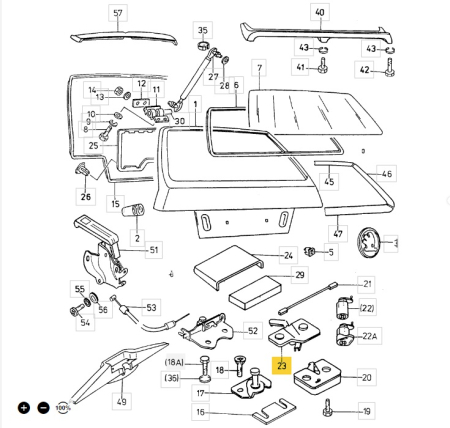 INCUIETOARE INTERIOR HAYON SKODA FAVORIT 115988090 [1]