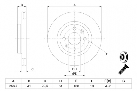 DISC FRANA FATA DACIA LOGAN BOSCH [2]