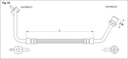 Franare - FURTUN FRANA FLEXIBIL FATA STANGA FORD TRANSIT 1985-1982