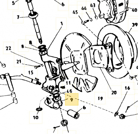 SUPORT INFERIOR PIVOT STANGA FARA BUCSA SKODA 120-105 [1]