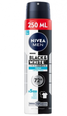 Deodorante si Antiperspirante - Deodorant spray Nivea Men Invisible Black&White Power, 250 ml
