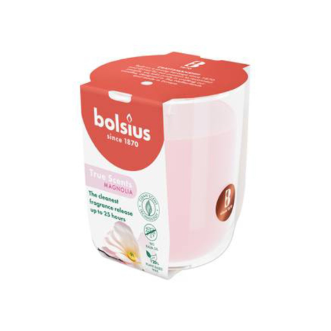 Decoratiuni - Lumanare parfumata Bolsius, Magnolie, 25 ore ardere, 80x73mm