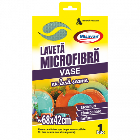 Casa, Gradina & Bricolaj - Laveta microfibra pentru vase Misavan, 68x42cm 1buc/set