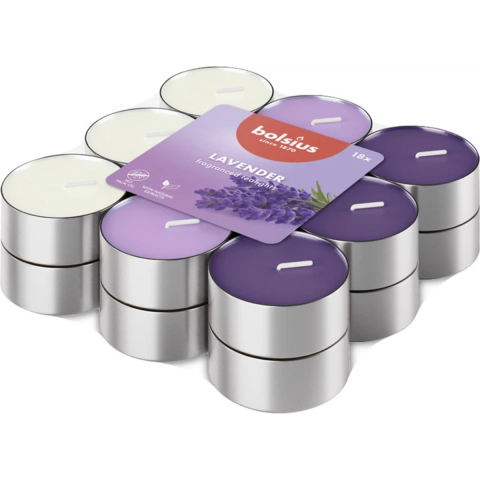 Casa, Gradina & Bricolaj - Set 18 lumanari, Bolsius, Lavanda, Mov