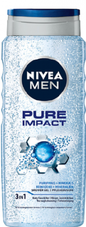 Produse de Baie - Gel de dus Nivea Men Pure Impact, 500 ml