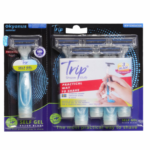 Aparate de ras clasice - Aparat de ras cu gel de ras in maner, Trip Shave Club, 6 buc