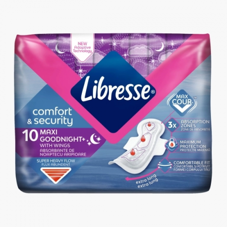 Tampoane si absorbante - Absorbante Libresse Maxi Goodnight, 10 bucati