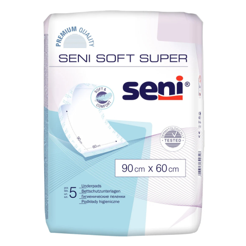 Produse incontinenta - Aleze / Protectii pentru pat Seni Soft Super, 60 x 90 cm, 5 buc