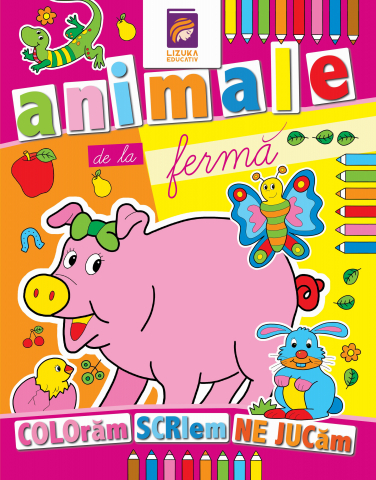 De colorat - Animale de la ferma. Carte de colorat