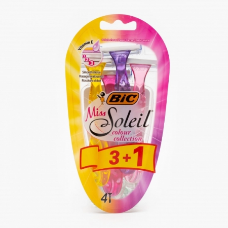 Ingrijire Personala & Cosmetice - Aparat de ras BIC Miss Soleil Colour Collection, Femei, 4 buc
