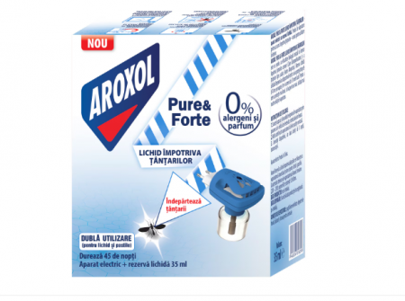 Casa, Gradina & Bricolaj - Aparat electric cu rezerva lichida impotriva tantarilor Aroxol Pure&Forte, 45 nopti