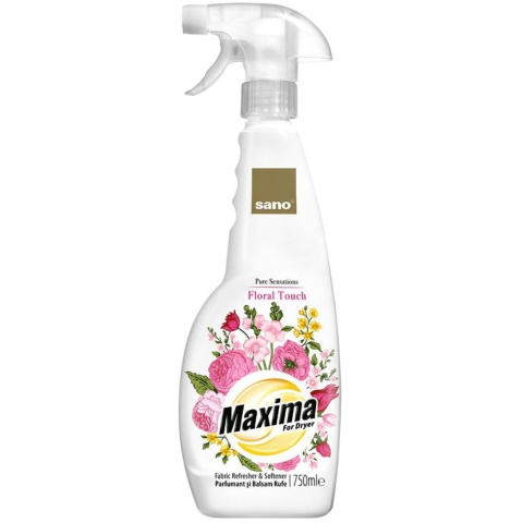Casa, Gradina & Bricolaj - Balsam de rufe uscate cu pulverizator, Sano Maxima, Floral Touch, 750 ml