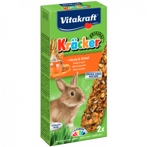 Hrana pasari si rozatoare - Baton pentru iepuri Vitakraft Kracker cu Miere si Grau Spelt 112 g