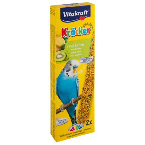 Hrana - Baton pentru perusi Vitakraft Kracker Kiwi & Lemon 60 gr