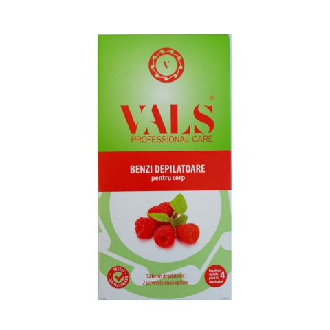Ceara, benzi si creme depilatoare - Benzi Depilatoare Vals pentru corp, Fructe Rosii de Padure, 12 buc