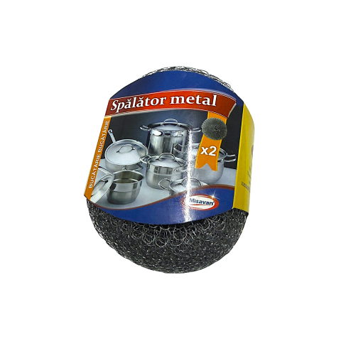 Curatenie & Intretinere - Burete metal spiralat pentru vase Misavan, 2 buc/ set