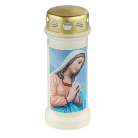 Casa, Gradina & Bricolaj - Candela Bolsius Nr. 6, Capac Portret Maica Domnului, Alba, 70 h, 1 bucata